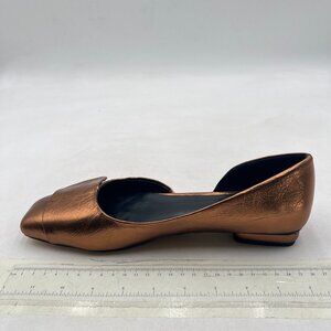 Gold Side Cut Block Low Heel Square Toe Slip On Pump Working Shopping Party